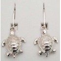 RA234L86ES Sterling Silver Turtle Leverback Earrings
